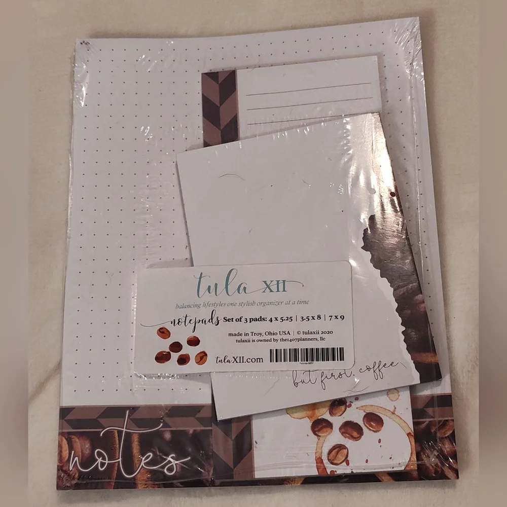 Tula XII Coffee-Themed Notepad Set